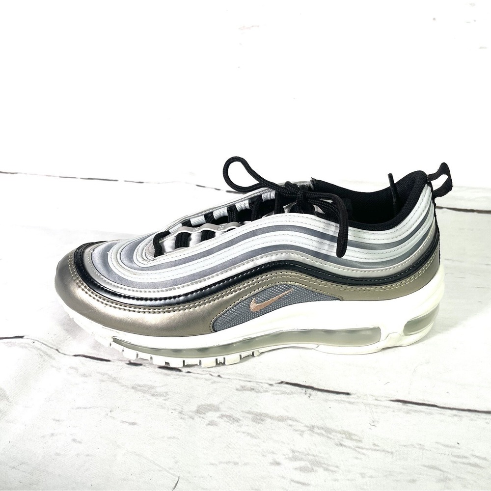 Nike Air Max 97 SE GS Shoes 6.5Y Women's 8 Metallic Silver Bronze Shoes